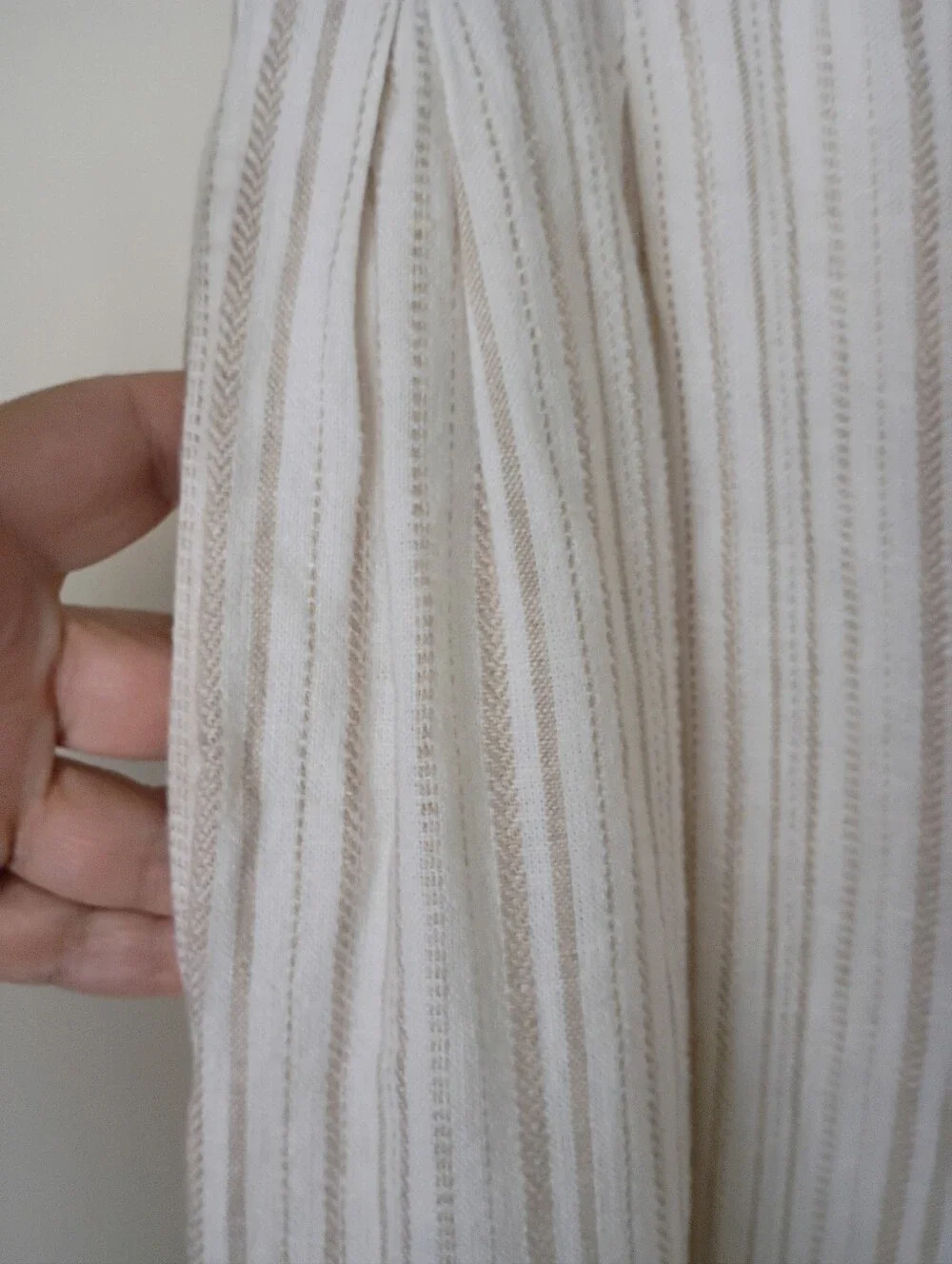 Banana Republic Linen Blend Wide Leg Paper Bag Pants in Tan Stripe Size 8